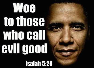 Obama calls evil good
