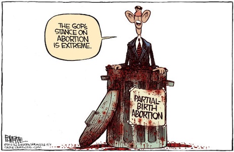 CARTOON Obama abortion extreme