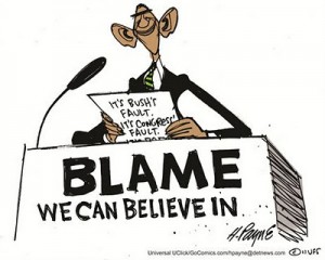 Cartoon - Obama blame game